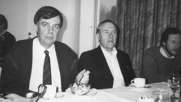 128: G�sta Olsson, Sven S�derlund, ?, avtackning pension.